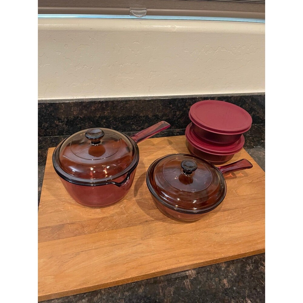 Corning Visions Cranberry 8-Piece Cookware